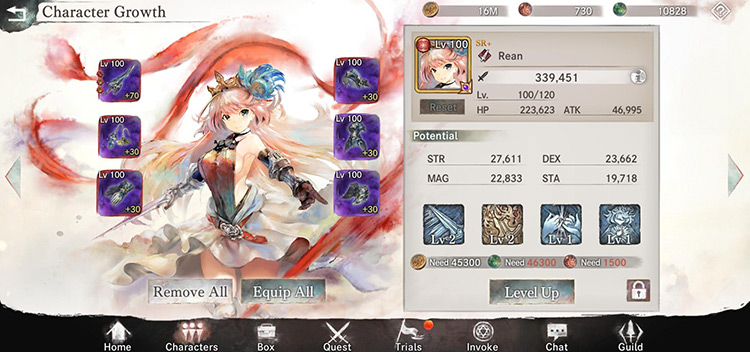 Memento Mori Game Upgrade Characters Chart Resources