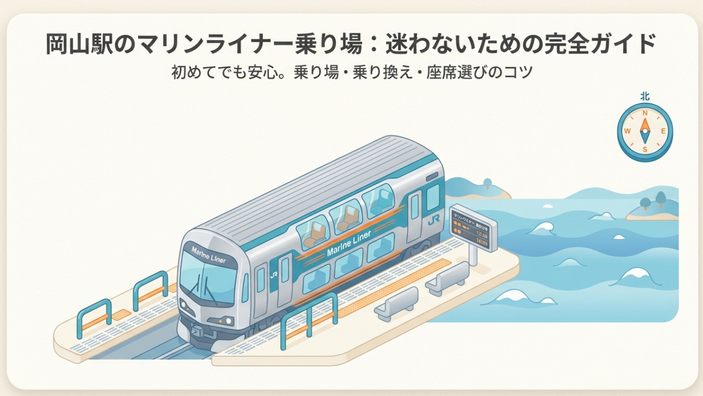 岡山駅で新幹線からマリンライナーへ迷わず乗換！最短ルートと盲点