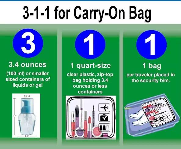 Max Liquid Size for Carry On