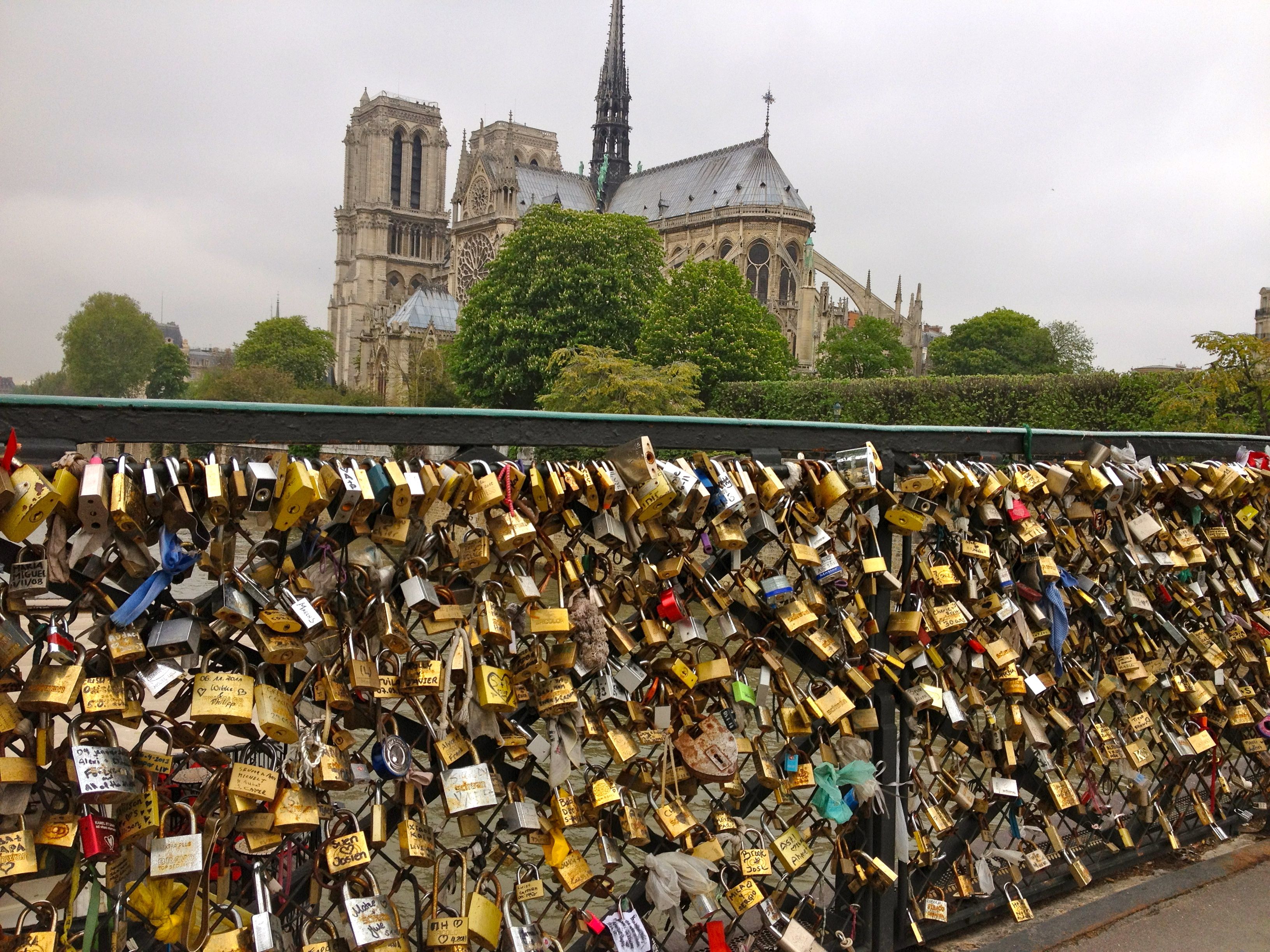 Pont De L'archeveche Love Locks Notre Dame