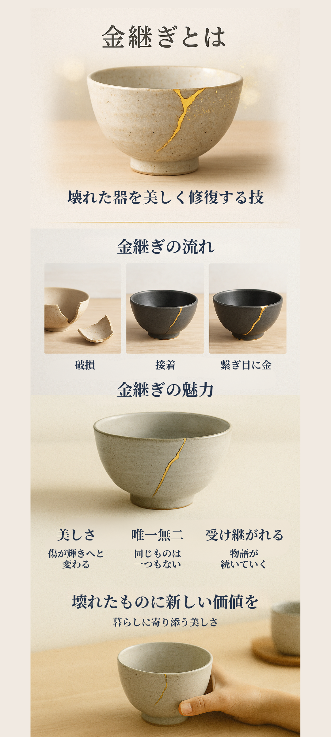 金継ぎとは？割れた器が蘇る伝統技法の魅力と本漆・簡易修復の真実
