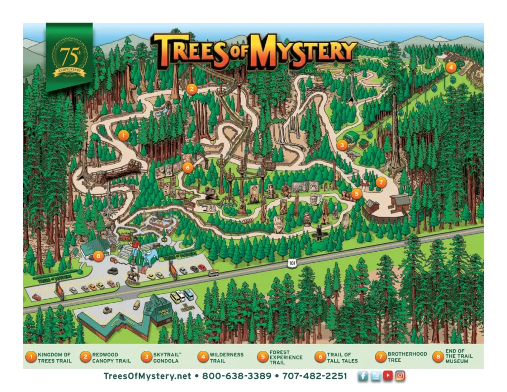 Trees of Mystery Map
