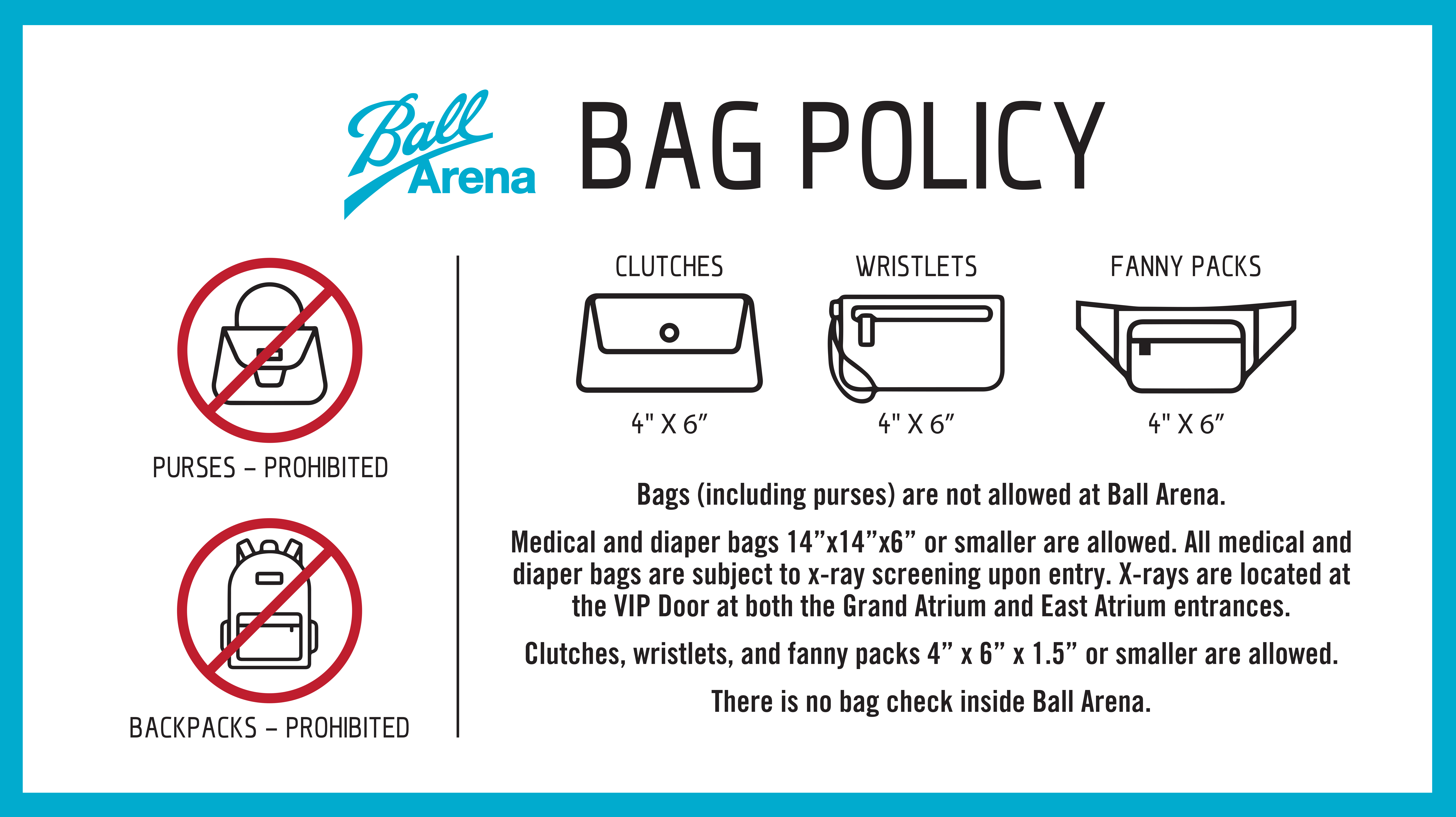 F&M Bank Arena Bag Policy