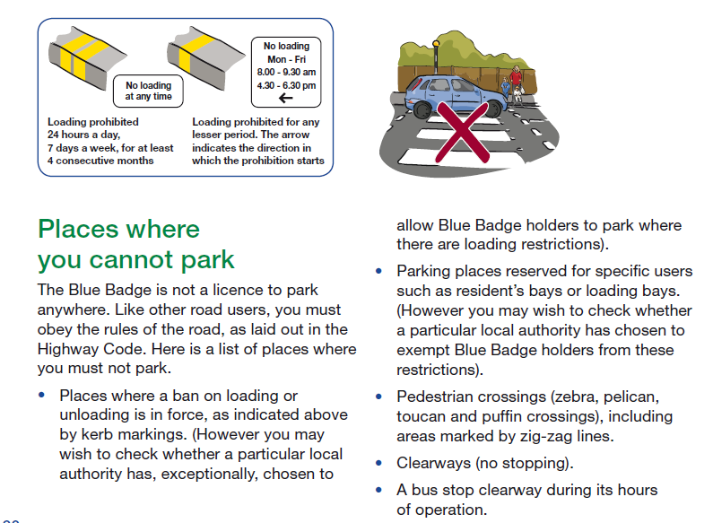 Parking Double Yellow Lines Blue Badge