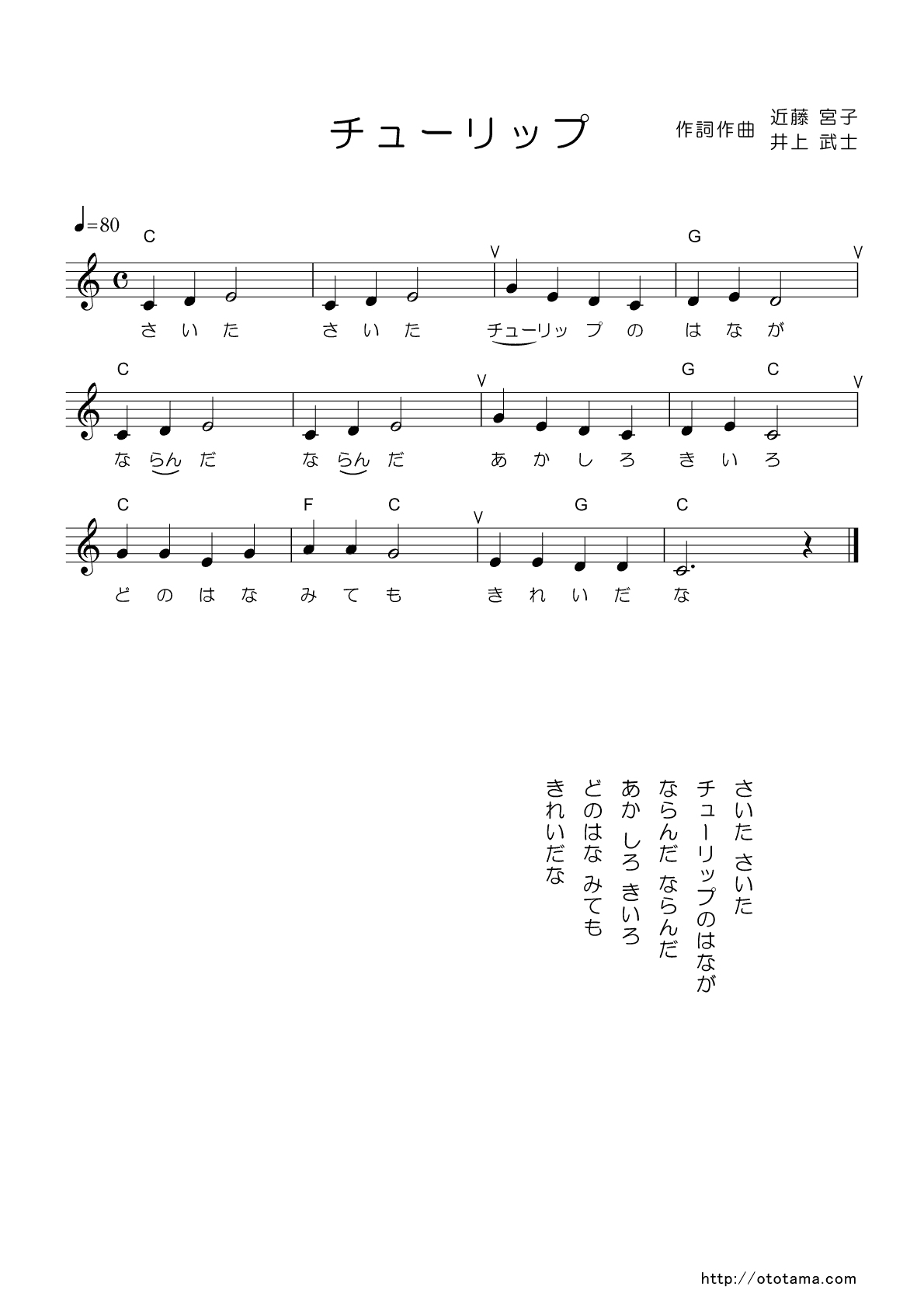 チューリップの歌の楽譜総まとめ！初心者向け簡単ドレミ＆無料印刷術