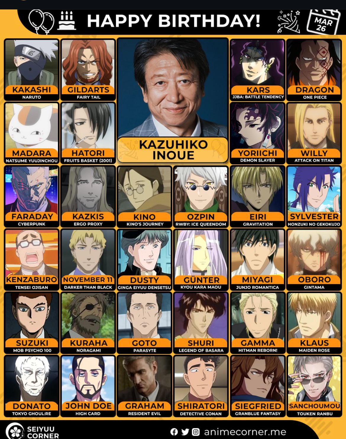 井上和彦の歴代キャラ徹底解剖！カカシ・ニャンコ先生・縁壱の神髄