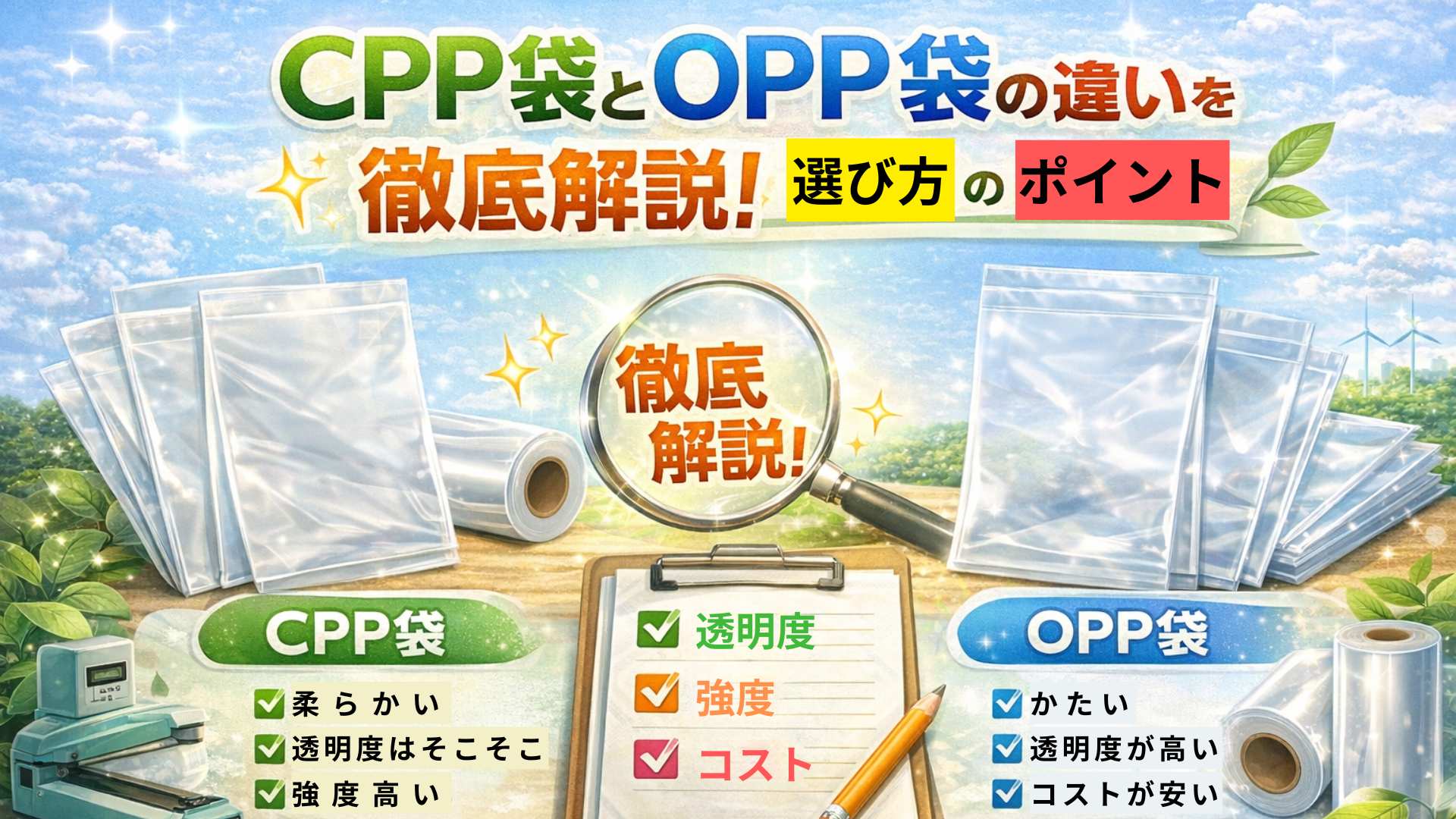 Opp袋とは？透明度抜群の理由とCpp袋との違い・選び方を徹底解説