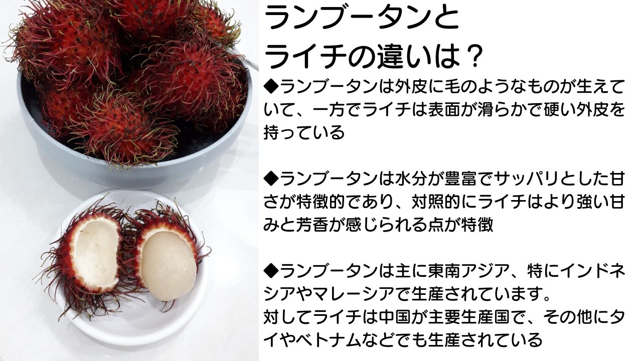 ランブータンとは？ライチとの違いや味・種の毒性から買い方まで徹底解説