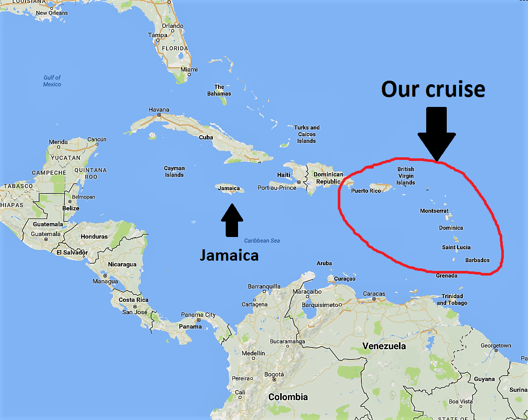 How Far Is Jamaica from Puerto Rico