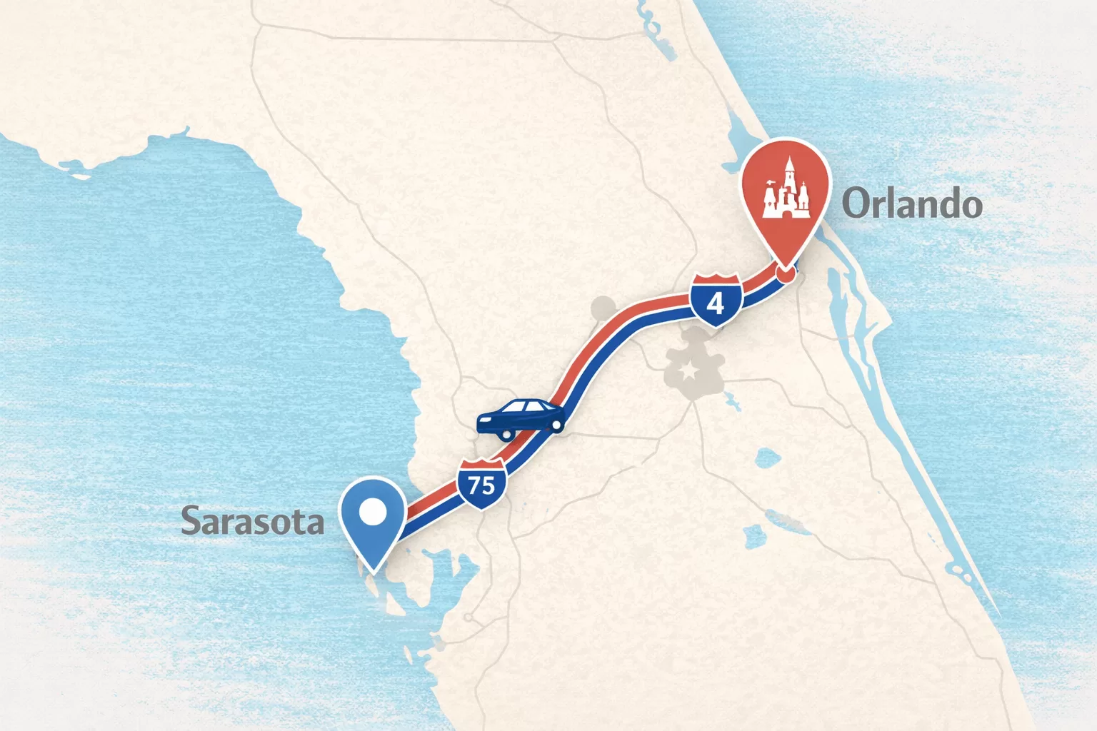 How Far to Sarasota Florida