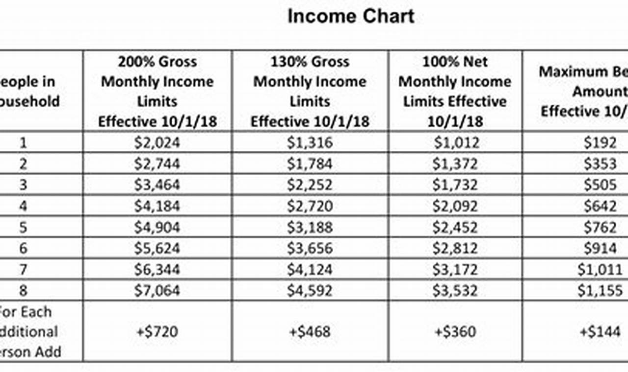 Income Chart for Food Stamps in Michigan